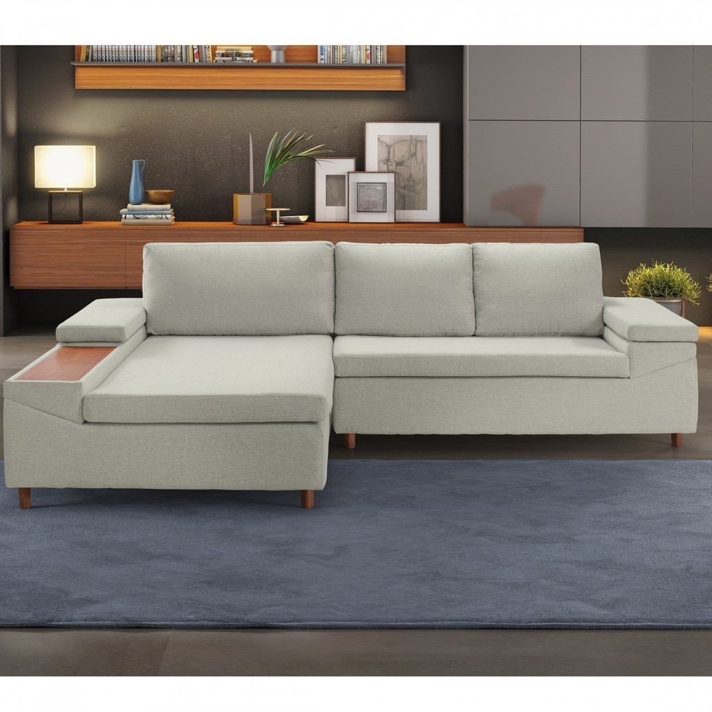 Sofá 3 Lugares com Chaise Clássico Invertido 