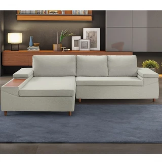 Sofá 3 Lugares com Chaise Clássico Invertido 