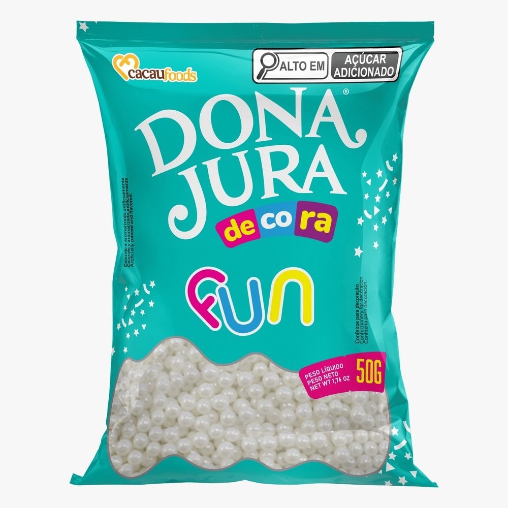 Confeito Decora Fun Perola 50g - Cacau Foods