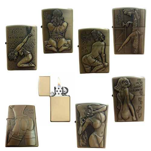 Isqueiro Metal Vintage Luxo Recarregável Tipo Zippo Sexy