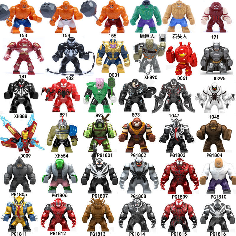 Super-herói Vingadores Homem de Ferro Anti Hulk Hulk Venom Minifigure Blocos de Construção Montados