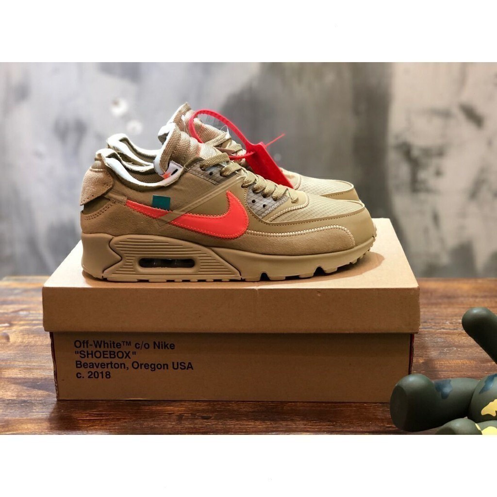 X OFF-WHITE NIKE Air MAX 90 OW Almofada de ar limitada AA7293-200 Tênis-running