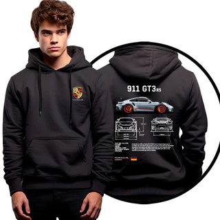 Blusa de Moletom Carro Corrida Luxo Porsche 911 Gt3rs Streetwear Lançamento 2024 Envio Imediato