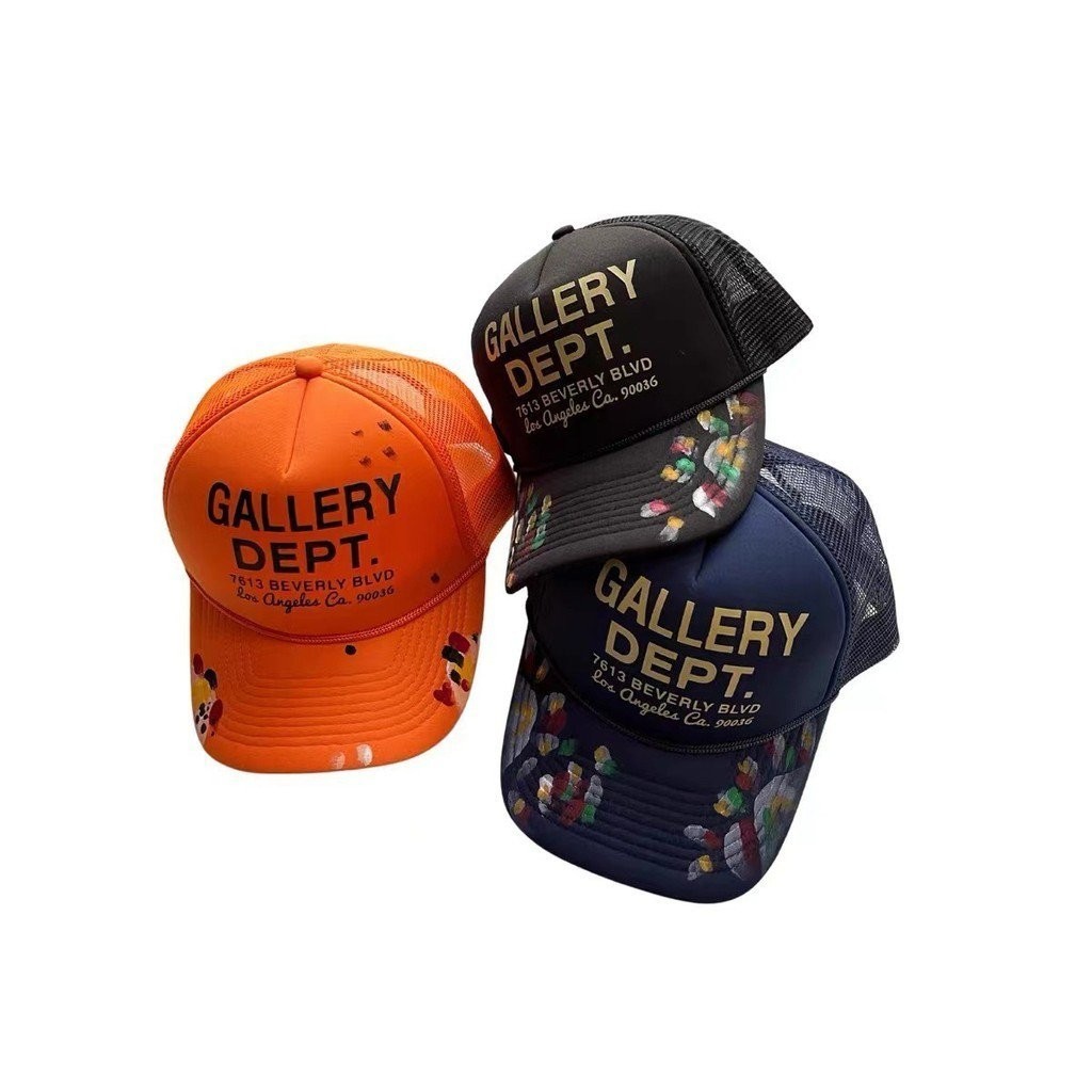 American Trendy Brand GALLERY DEPT Graffiti Letter Baseball Hat Atacado  Curved Eaves Hat para homens e mulheres | Shopee Brasil