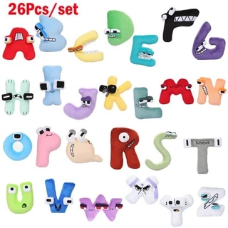 26 Pçs/conjunto Lore Alfabeto Brinquedos De Pelúcia Bonito Cartoon Animais Boneca Kawaii Engraçado Crianças Educação Precoce Presentes