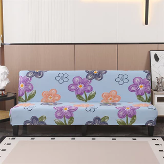 2/3 4 Sofá-Cama Impresso Sem Braço Sarung Katil Elástico Universal Dobrável