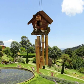 Sino dos Ventos Bambu - Casinha de Passarinho 80cm