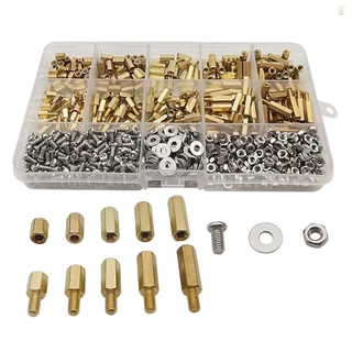 wohobr 910Pcs/set M3 Kit Espaçador De Latão Sextavado Macho Fêmea Com Porca De Parafuso E De Sortimento De standoff Da Placa-Mãe Arruela pcb