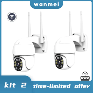 Kit 2 2025 Nova Câmera De Segurança IP WiFi 360 Graus 1080P HD CCTV-Flash Visão Noturna Ip6 IR À Prova D