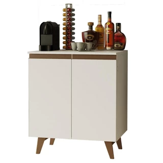 Balcão Armário de Cozinha Cantinho do Café 70 cm 2 Portas Branco Reims Madesa em Oferta na Shopee