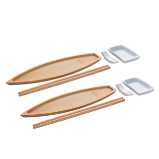 Conjunto 8 peças p/ sushi comida japonesa Hashi de bambu Nagasaki