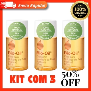 Bio-Oil Óleo Corporal Natural - 60ml 100% Original - Kit com 3 Unidades Bio Oil