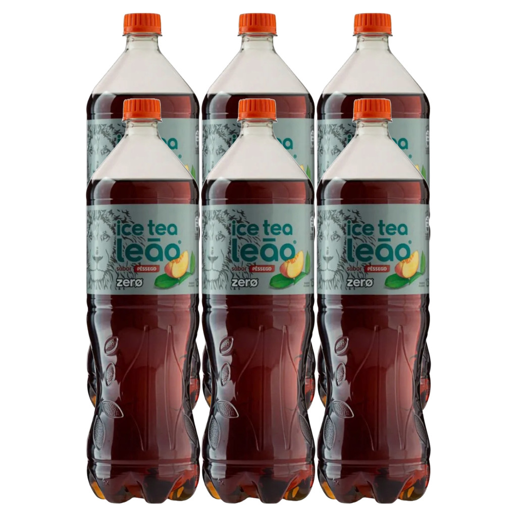 Chá Ice Tea Leão Pêssego Zero 1,5l C/ 6 Unidades | Shopee Brasil
