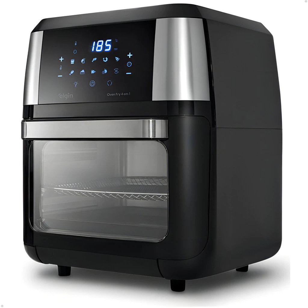 Fritadeira Elétrica 12 Litros Air Fryer Preta Inox Sem Óleo Profissional 127V