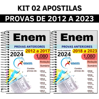 Kit Enem 2024 12 Anos Apostila De Provas Anteriores Questões 2012 A 2023 Com Gabaritos