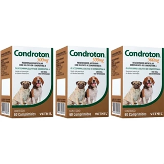 Condroton 500mg 60 Comprimidos - Vetnil - 3 Unidades