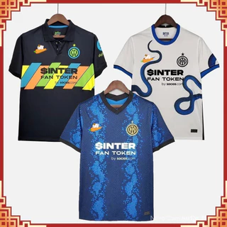 Camisa De Futebol 21/22 Camisa de time I Azul/II Branco/III Preto I- Milan 【Frete grátis】