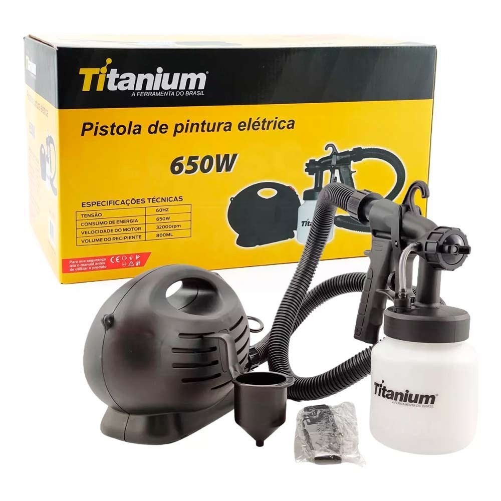 Pistola de pintura pulverizadora elétrica 650 watts - Titanium