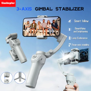 Estabilizador cardan para smartphone, 3 Axis Cell Phone, Selfie Stick With Fill Light, Seguimento do rosto