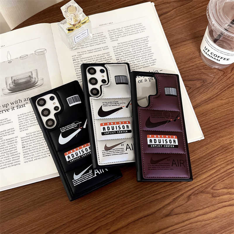 Capa Para Telefone Samsung Galaxy S24 Ultra S23 Plus S22 Feather Fiber 3D Puffer Anti-Queda