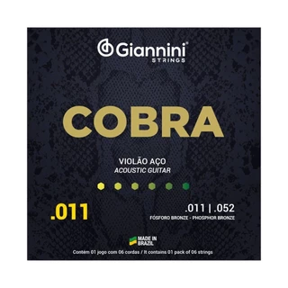 Encordoamento Violão Aço Fosforo Bronze - Giannini Cobra 011