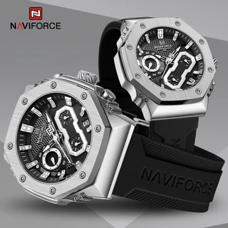 NAVIFORCE Lover's Watches for Men and Women Silicone Strap Casual Quartz Wristwatch Chronograph Relógio De Pulso De Quartzo À Prova D'água