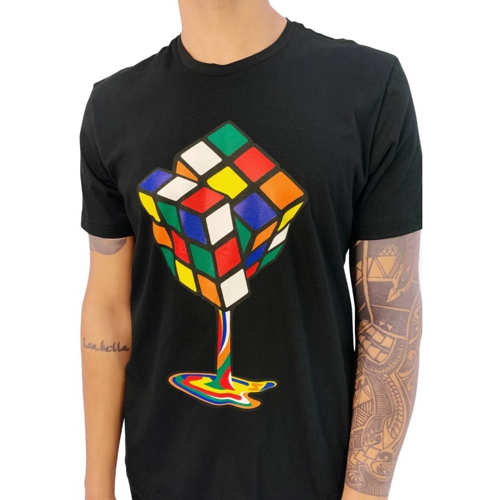 Camiseta Estampada Cubo Magico