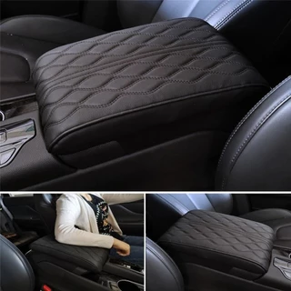 Wave Bordado PU Centro De Couro Para O Braço Do Carro Console Proteção Apoio De Almofada De Automático Da Caixa De Armazenamento