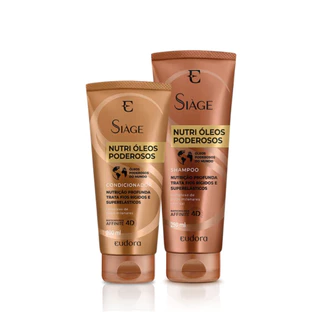 Kit Nutri Óleos Poderosos Shampoo 250mL e Condicionador 200mL Siage Eudora