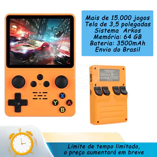 Mini Console De Jogos Portátil Retrô R35S 64GB R36S 15.000 Enviados Do Brasil Arkos System