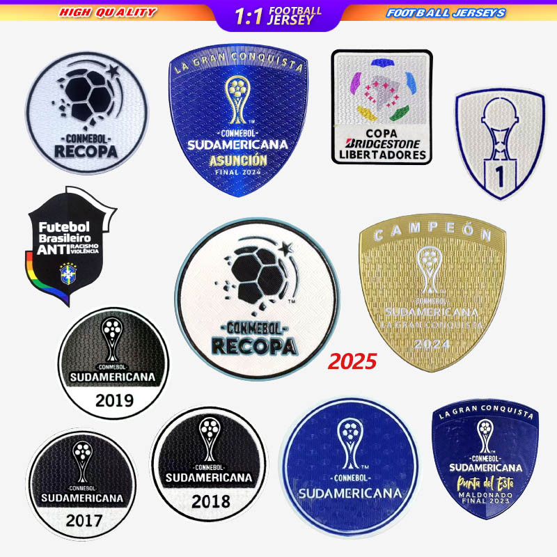 Emblema de futebol Brasil Conmebol Patch de futebol Argentina Honor Patch Campeão de futebol Colômbia Patch Futebol