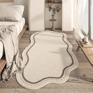 Tapete Longo De Imitação De Quarto , De Cabeceira Com Decoração De Caxemira Antiincrustante De Pelúcia Para Sala De Esta