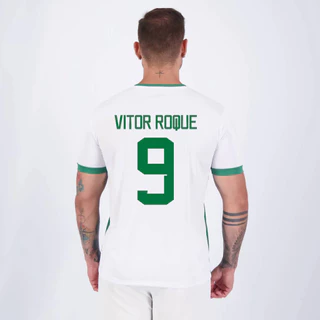 Camisa Palmeiras Vitor Roque 9 Academia Branca e Verde