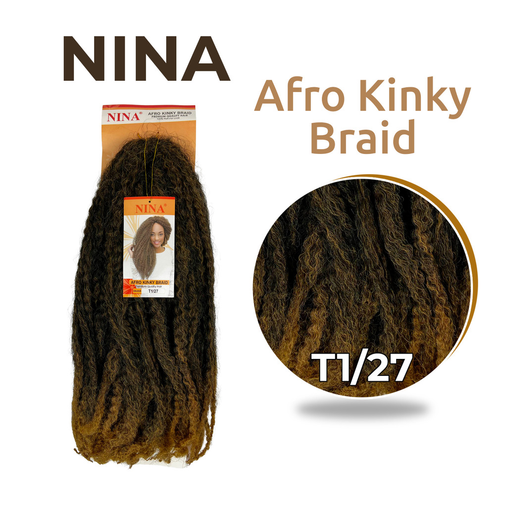 Kit 2 Cabelo Crespo Fibra sintética Afro Kinky Nina Crochet
