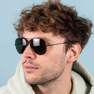 Oferta Óculos de Sol Aviador Masculino Escuros Preto Verde Marrom Pilot