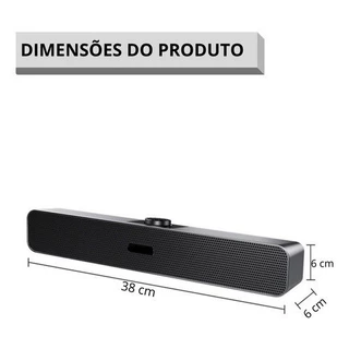 Mini Soundbar Caixa de som PC TV 6w KNUP KP-RO801 38cm