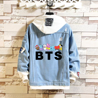 Bts Jaqueta de ganga masculina, Casaco de apoio à mercadoria da Liga Jovem Novo Estilo