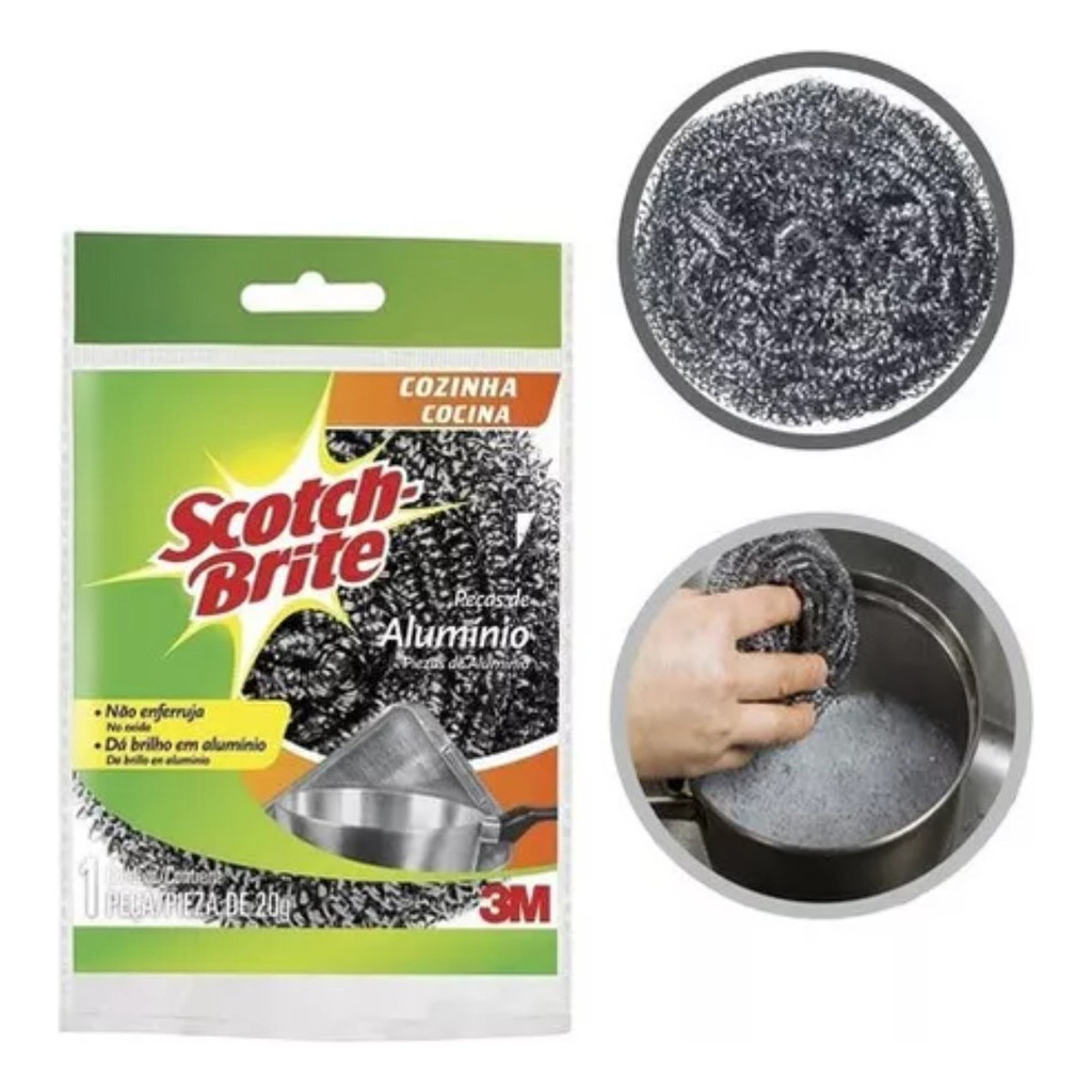 Esponja Scoth Brite Metal Inox Limpa Grelha Panela Aluminio | Shopee Brasil