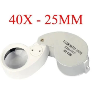 Mini Lupa Gota De Mão Led Duplo Zoom 40x 25mm Articulada Joalheiro