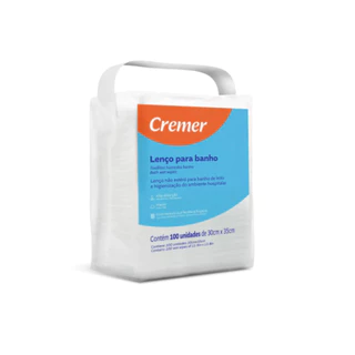Lenço para Banho Cremer 30x35cm c/ 100 Unidades