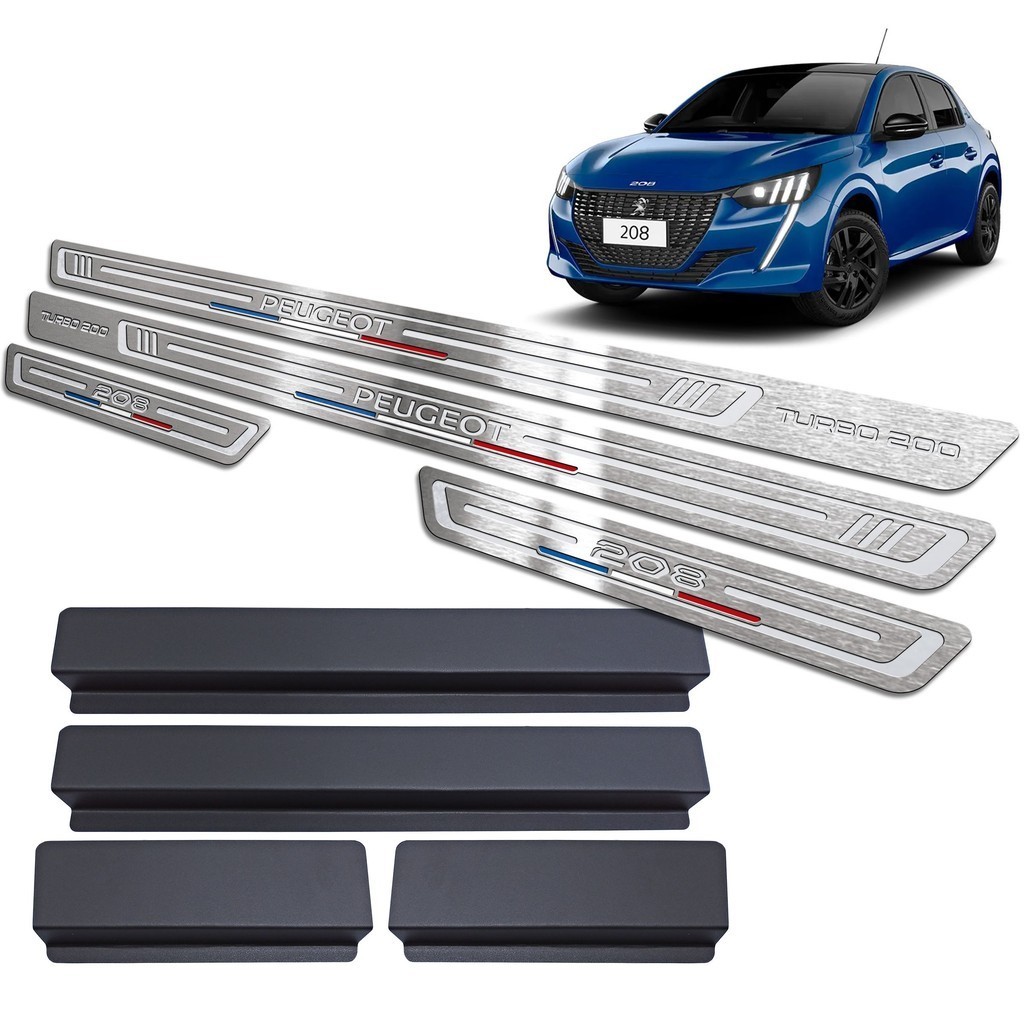 Soleira de Porta Peugeot 208 Turbo 200 2021/.. - Aço Inox