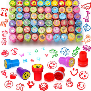 10PCS Cartoon Self-ink Stamps Toys Kids Birthday Party Favor Favorita Lembranças De Natal Presentes Favoritos