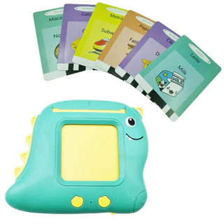 Brinquedo Card Infantil Cartão Fala Inglês Português Dino Apraxia Autismo Alfabetização