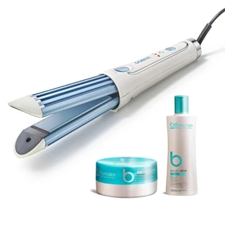 Prancha Modeladora Duo Creative Conair com Shampoo e Máscara Be Emotion Infusion Repair