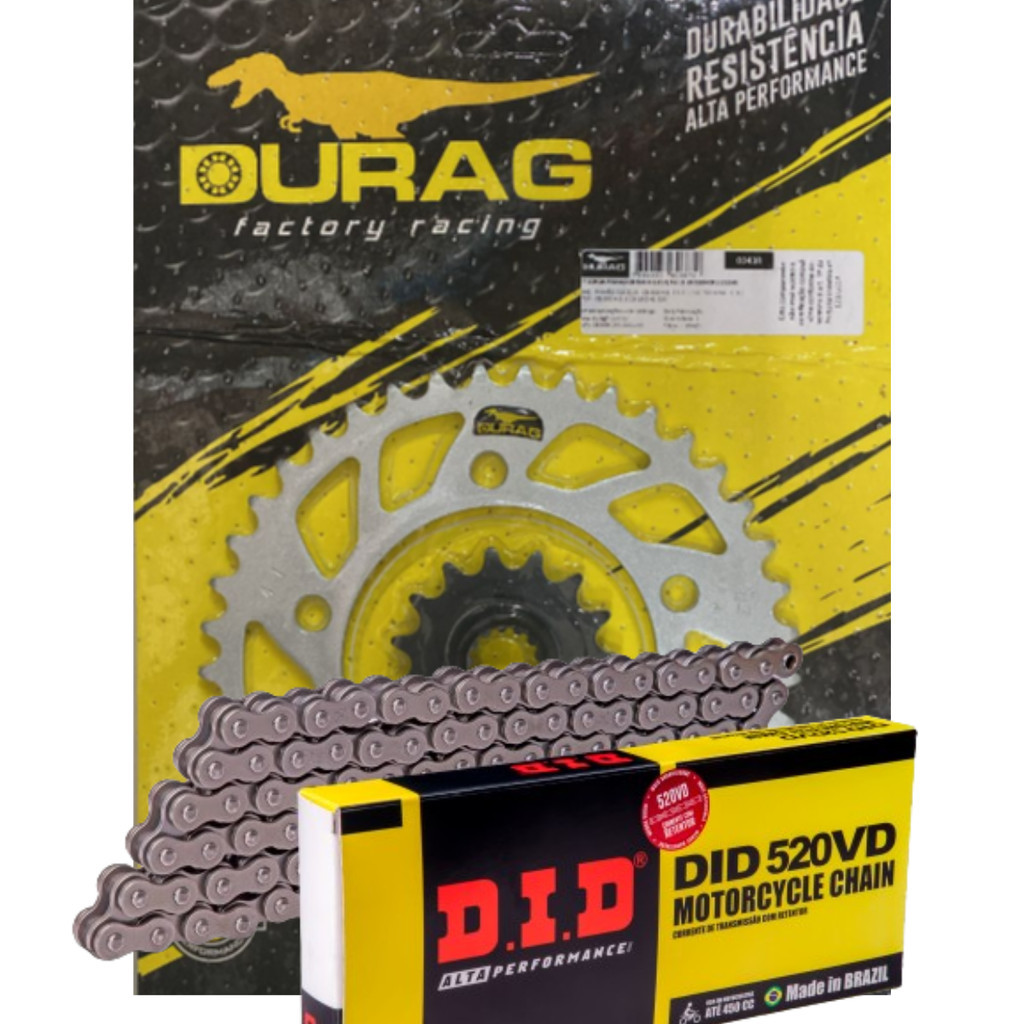 KIT MIRAGE 250 RELAÇÃO TRANSMISSÃO 46x14 DURAG+DID