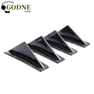 GODNESSFO 4pcs Difusor Labial Inferior Traseiro Do Pára-Choques , Forma Curva/Reto ABS , 150 * 30 * 45mm Preto/Spoiler Divisor De Fibra De Carbono