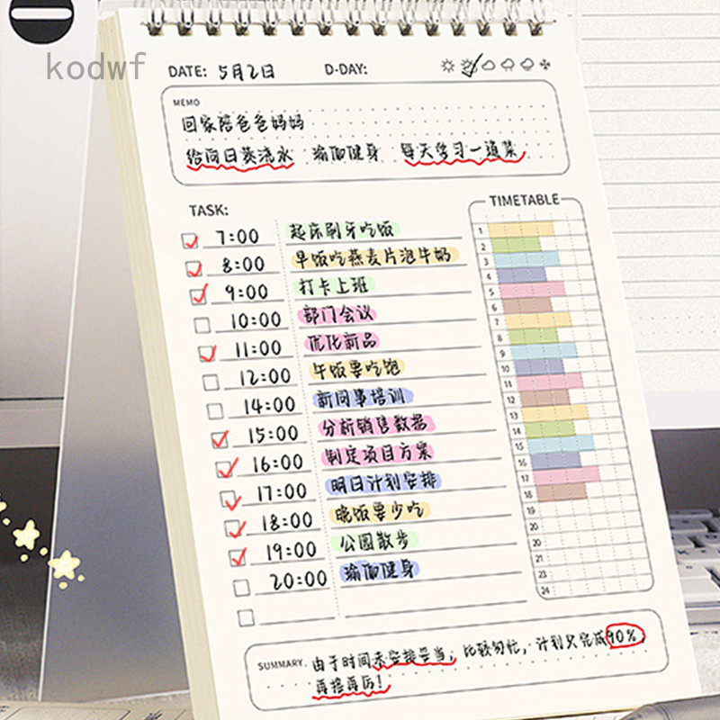 KDF Daily Planner Time Management Notebook Estudo De Trabalho ...