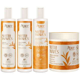 Kit Apse Apice Nutri Waves Tratamento Completo 4 Produtos Gelatina Acidificante E Creme De Pentear em Oferta na Shopee