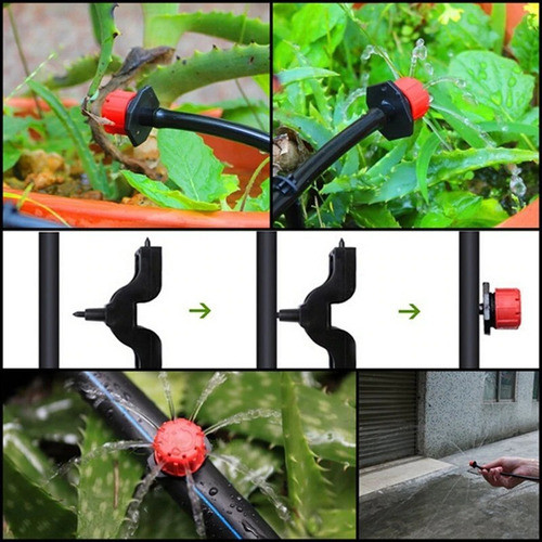 Imagem do produto Kit 100 Bico Gotejador Para Irrigação Jardim Regulável 70l/h Mangueira 4