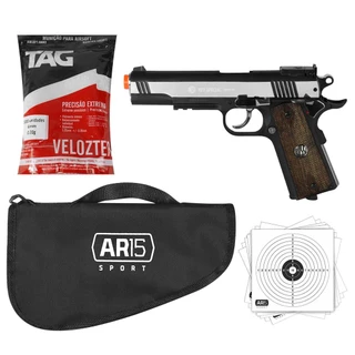 Kit Pistola Airsoft 1911 Rossi 6mm Wingun Co2 Capa BBs
